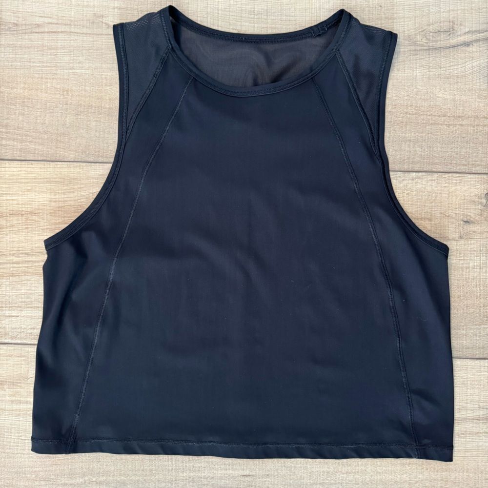 Lululemon Mesh Vent Tank black Women's Top 2 athletic cropped shirt sporty